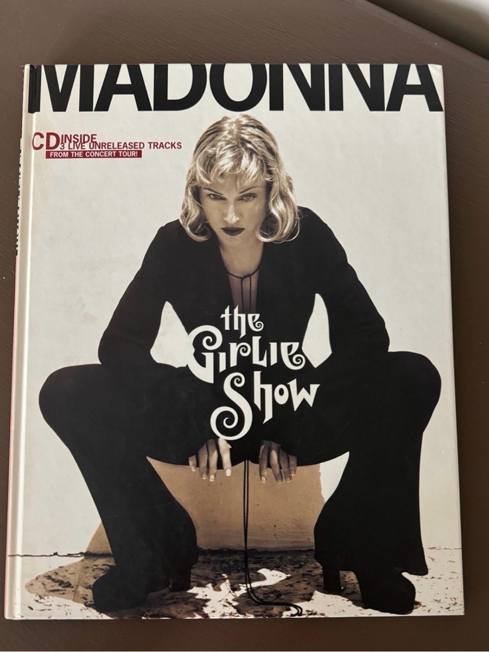 Madonna The Girlie Show Hardcover Book and CD- Black & White